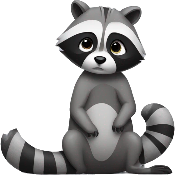 Sad raccoon working out  emoji