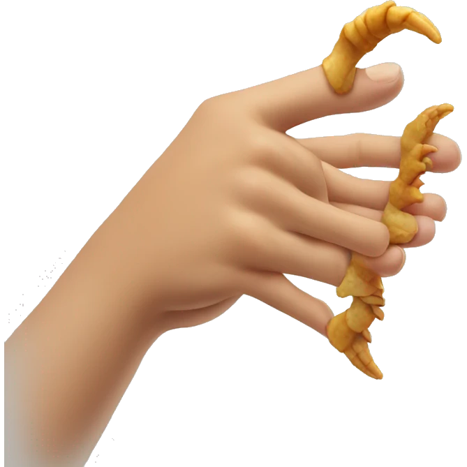 Hand shaking a chicken claw emoji