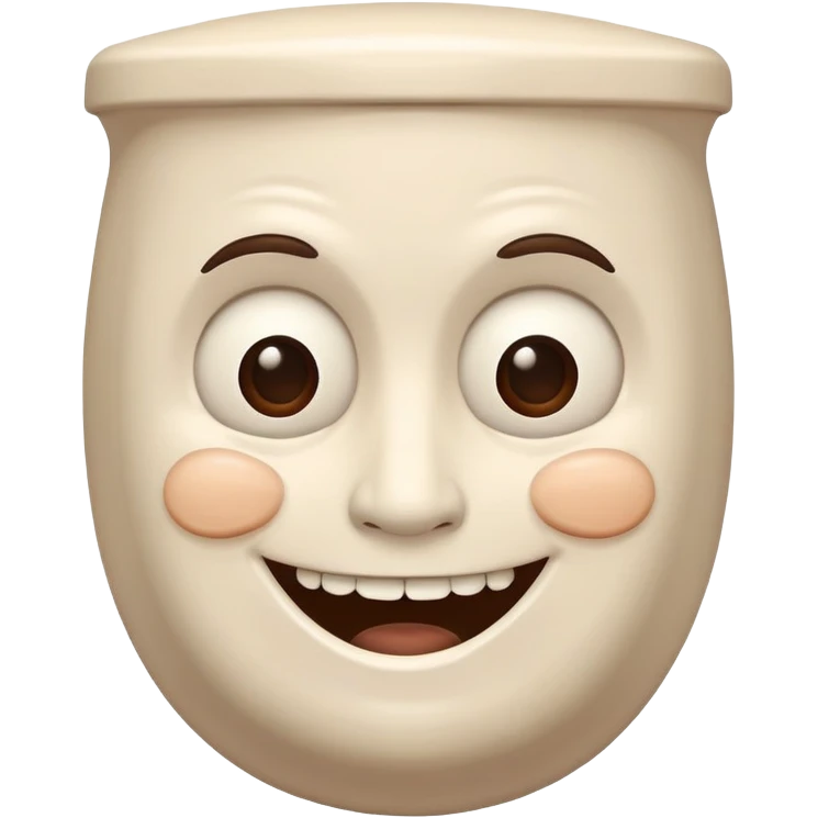 A man head with a creepy smile and his body is a toilet  emoji