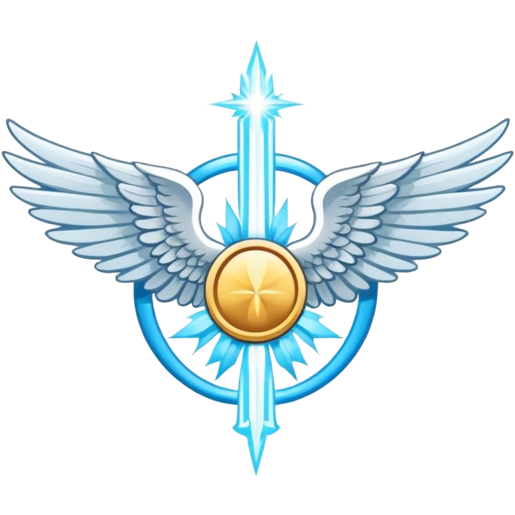 wings emblem holy saint light blue emoji