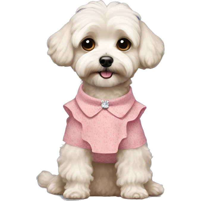 Maltipoo dog wearing dress emoji