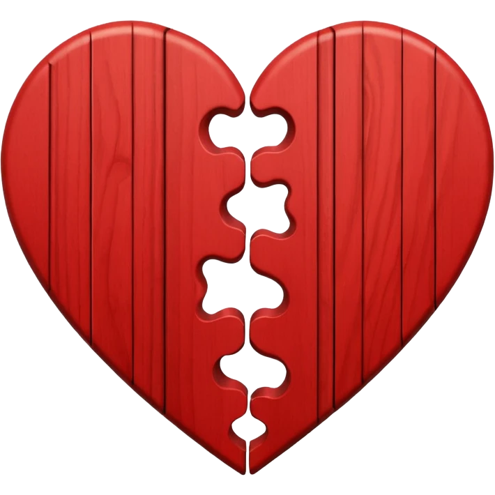 Two parta of puzzle with heart inside  emoji