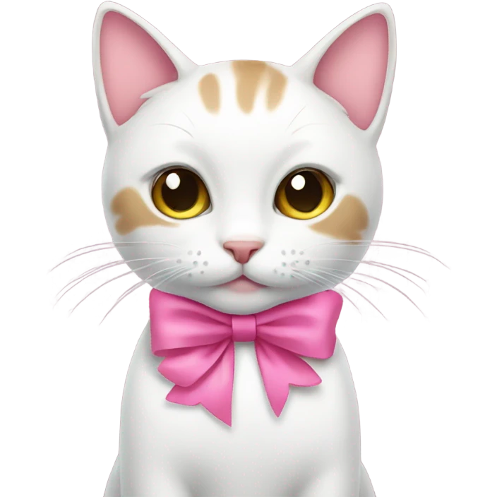 Cat with a pink bow emoji