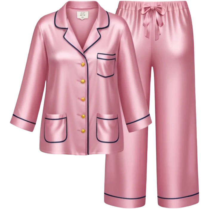 Light pink silk pyjamas set emoji