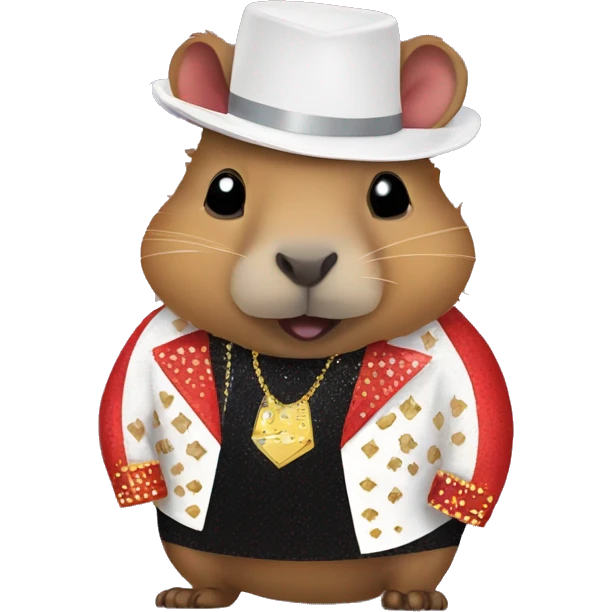 capybara in a las vegas style elvis costume emoji