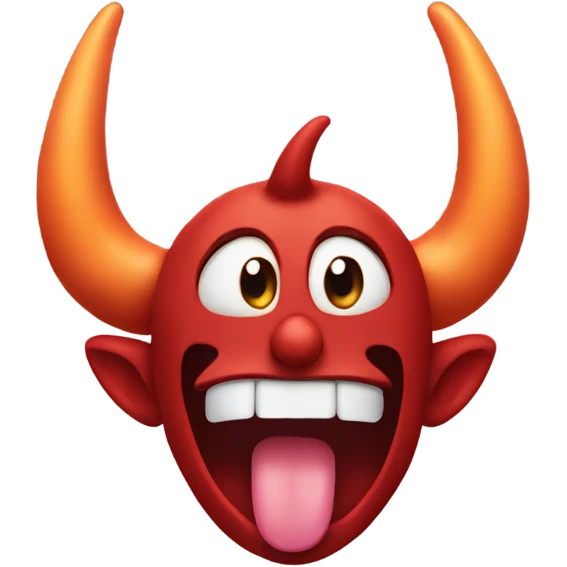 Face using fingers to make devil horns while sticking out tongue emoji