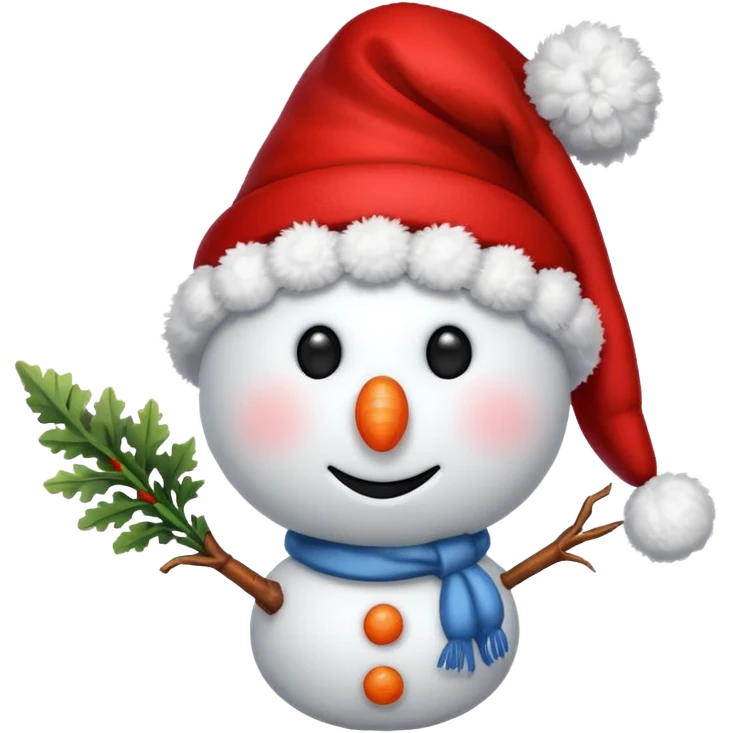 snowman with christmas hat emoji