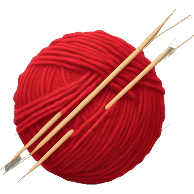 Red Ball of yarn and needles emoji