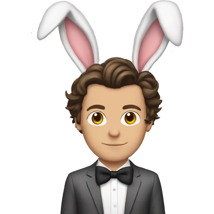 Harry styles wearing bunny ears emoji