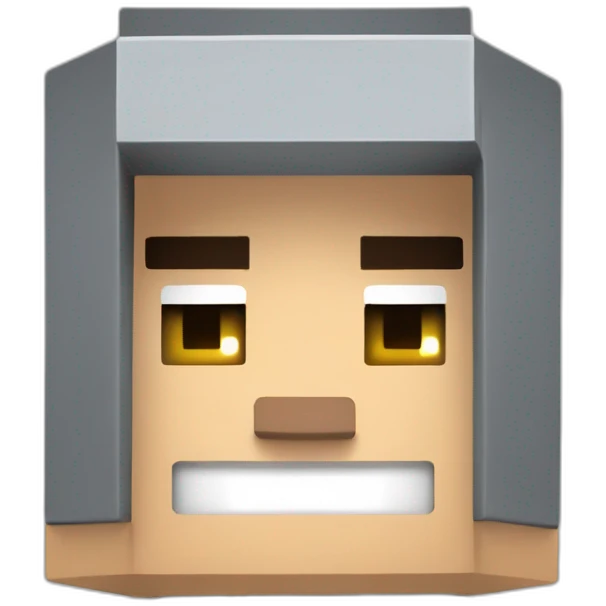 Minecraft farmer villager cubic with an square starw hate minecraft style emoji