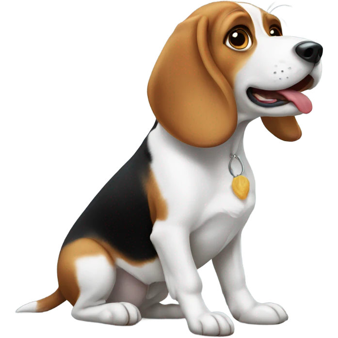 a beagle begging for food  emoji