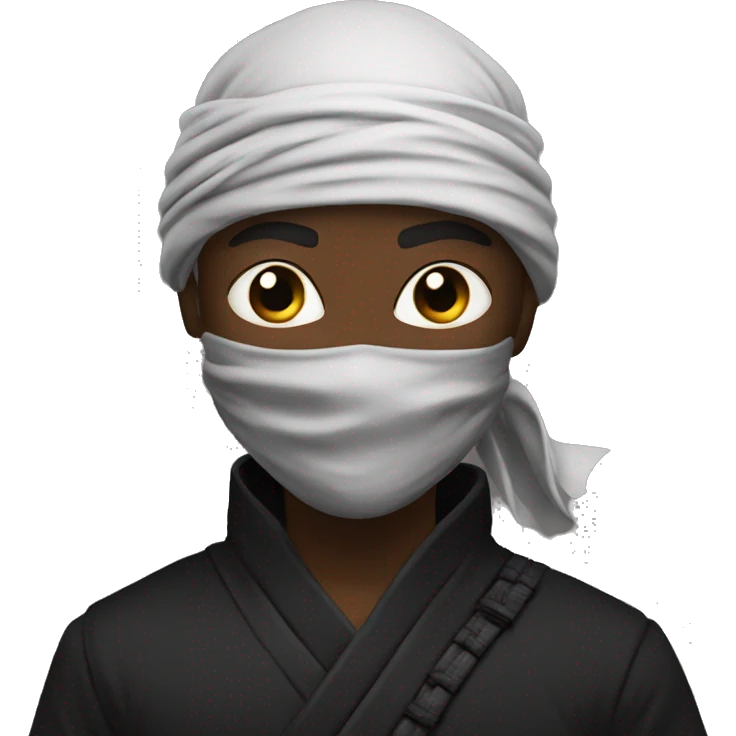 Black ninja with cotten  emoji