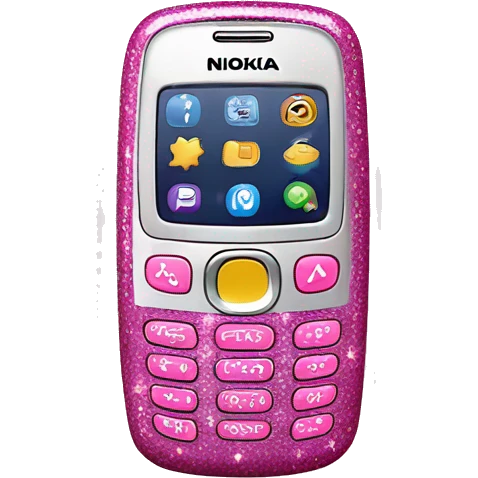 Pink Nokia phone with glitter and sparkles emoji