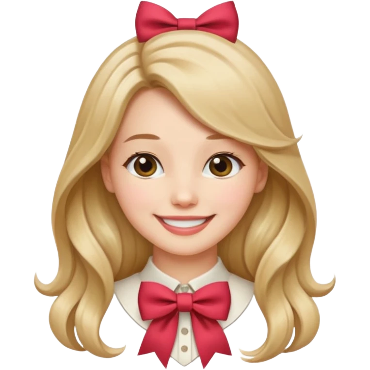 women with neckBow, ling hair style. emoji