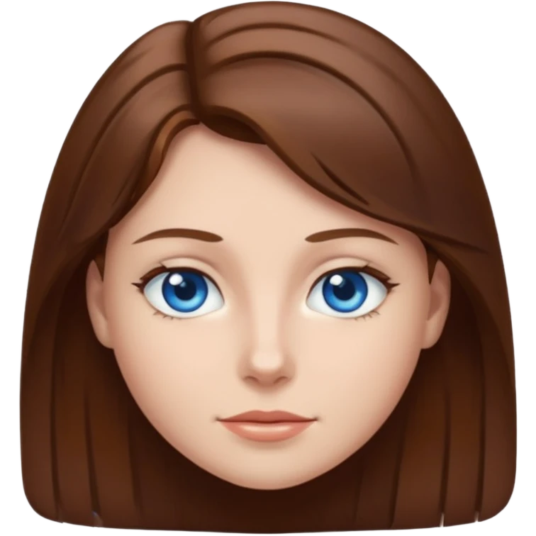 Коричневые волосы голубые глаза  emoji