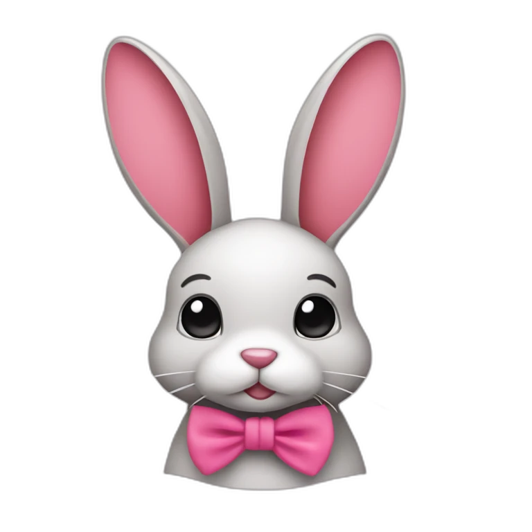 Conejo con lazo rosa emoji