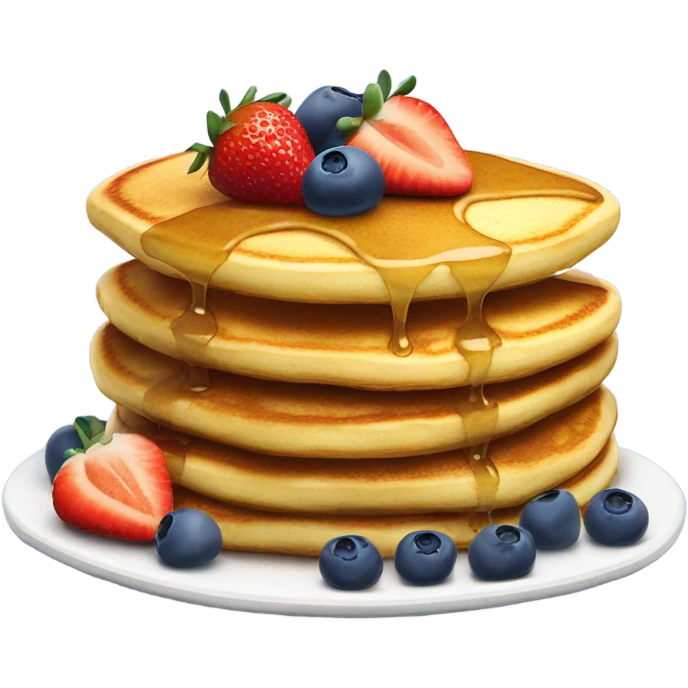 pancake with strawberries and blueberries emoji