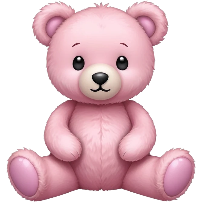 Pastel pink teddy bear toy emoji