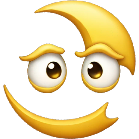 Crescent moon with crazy face  emoji