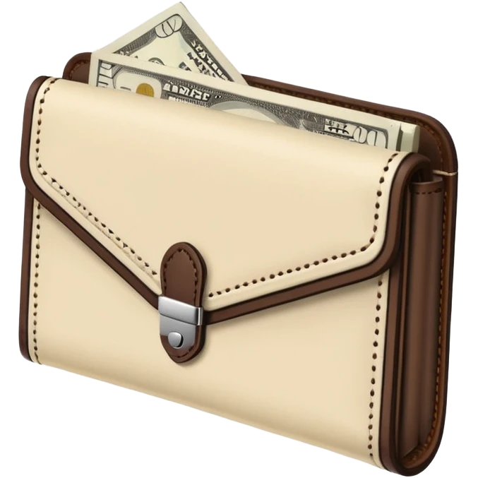 Cream and Dark Brown Money Wallet emoji