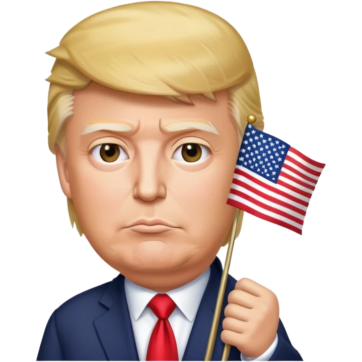 Donald Trump holding USA flag emoji
