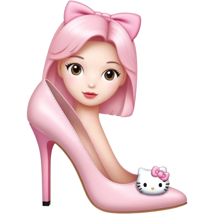 Light pink high heels hello kitty emoji
