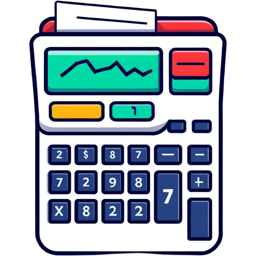 calculator with price tags and trending charts emoji