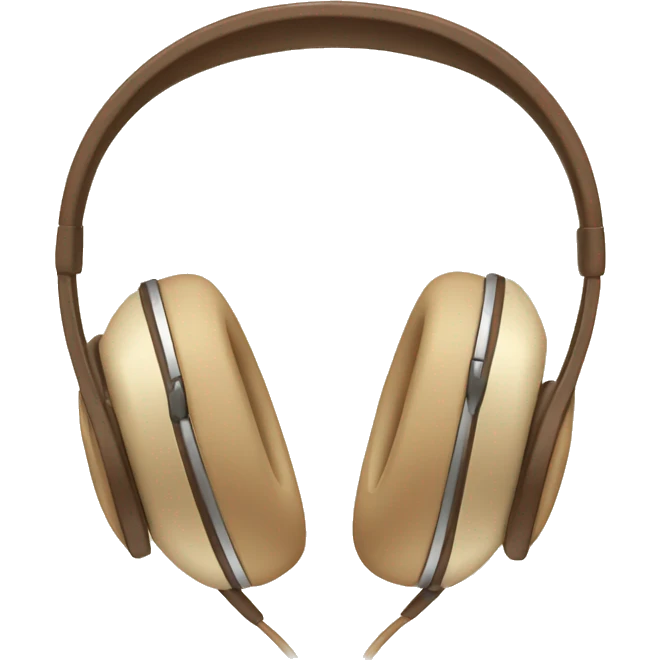 beige apple headphones with brown bows emoji