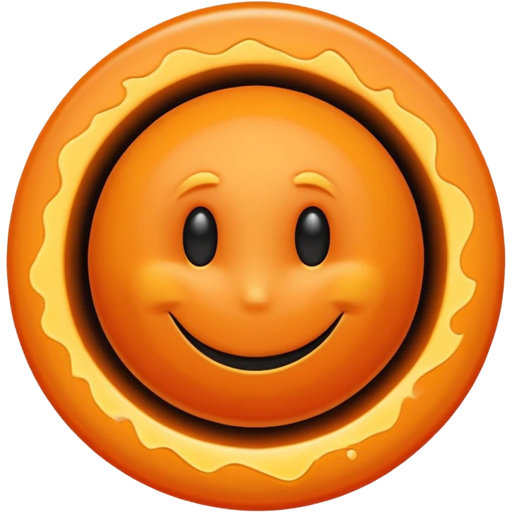 make a blackhole, accretion disk and all, with an orange smiley face emoji