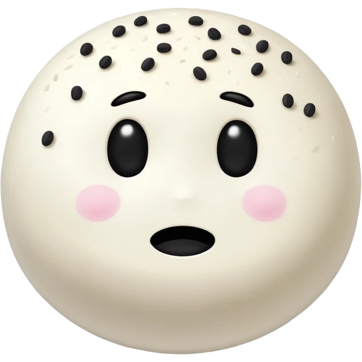 black sesame seeds inside center of each small glutinous rice flour balls with no face emoji