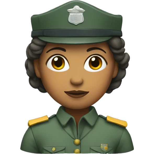 Woman with her hair pulled up dressed as a civil guard emoji
