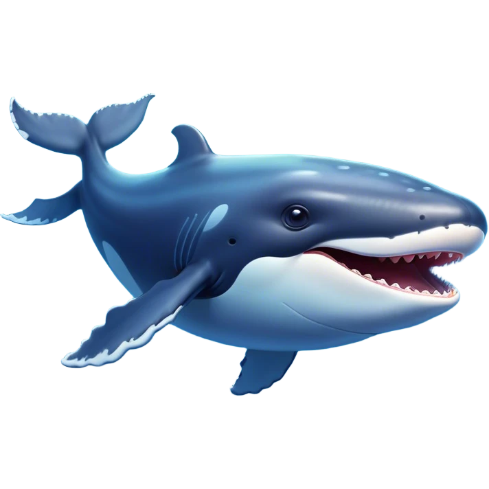 Cinematic Comical Humpback Whale Portrait Emoji, Head tilted dramatically with an exaggeratedly shocked expression, featuring a massive yet graceful body with wide, comically expressive eyes full of playful disbelief and animated pectoral fins, Simplified yet hilariously expressive features, highly detailed, glowing with a slightly sassy oceanic glow, high shine, dramatic yet playful, stylized with an air of cheeky marine mischief, soft glowing outline, capturing the essence of a meme-worthy humpback whale that looks ready to make waves with its hilariously dramatic antics! emoji