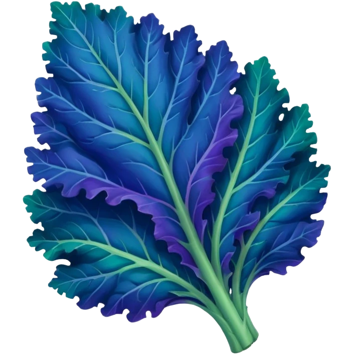 Blue and purple single leaf of kale  emoji