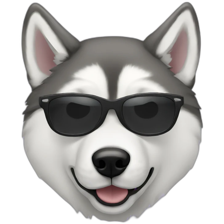 Husky with sunglasses emoji