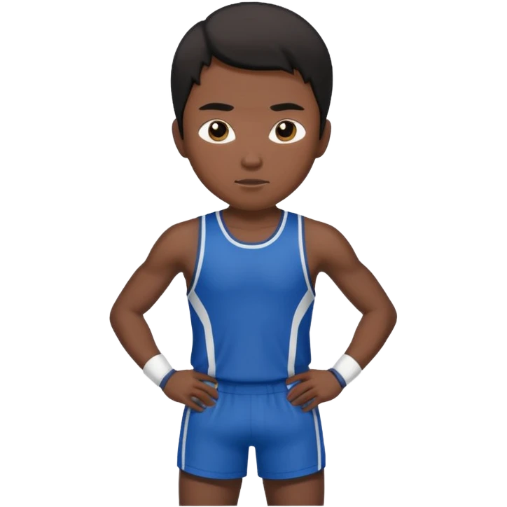 asian man black sport costume emoji