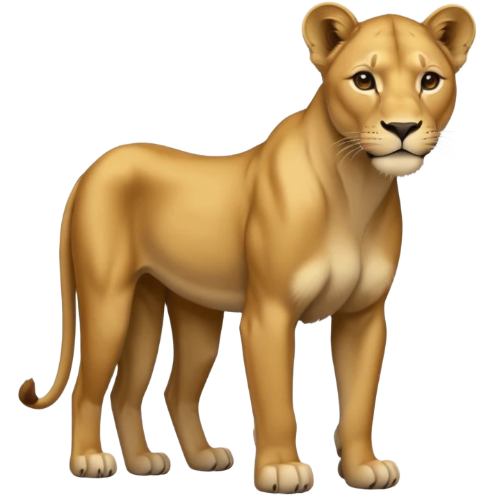 a lioness's silhouette with four legs emoji
