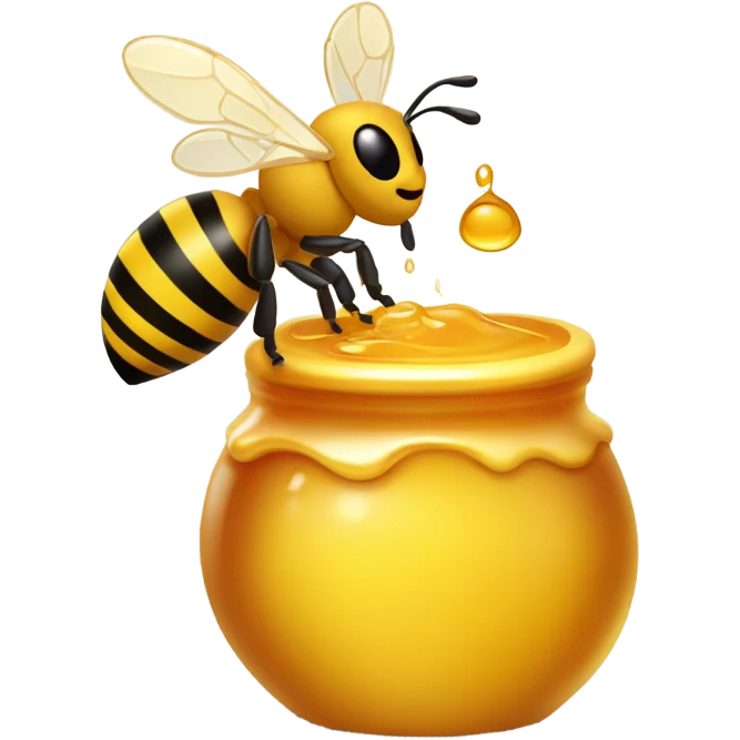 Honey pot emoji with bee  emoji