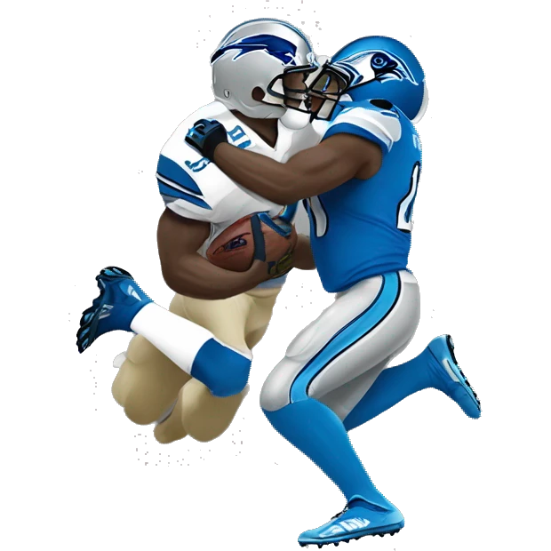 Detroit lions beating a seahawk  emoji