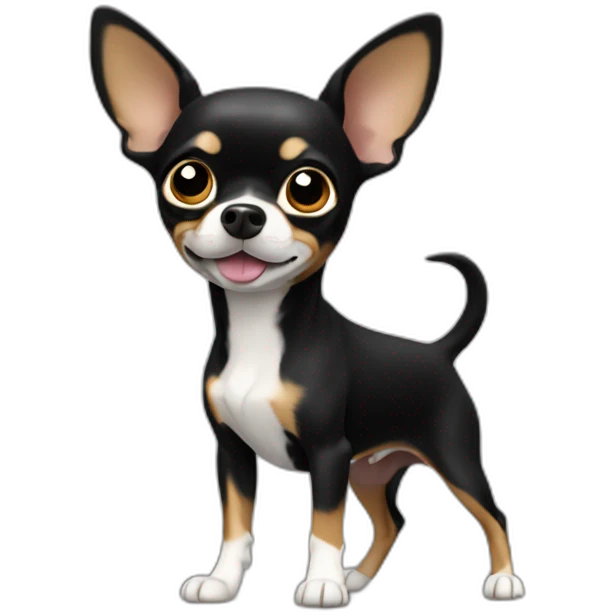 chihuahua NEGRO PASEANDO emoji