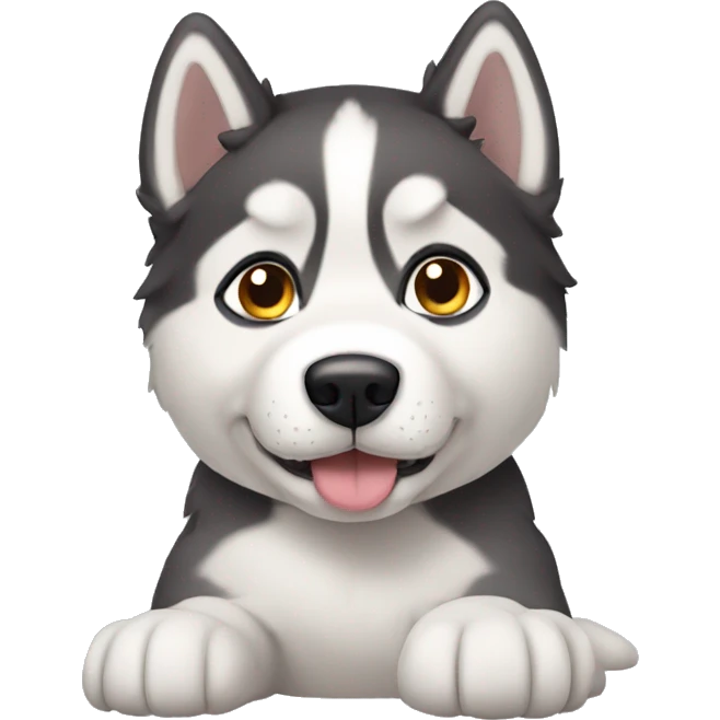 Husky puppy melting like the melting emoji 🫠 emoji