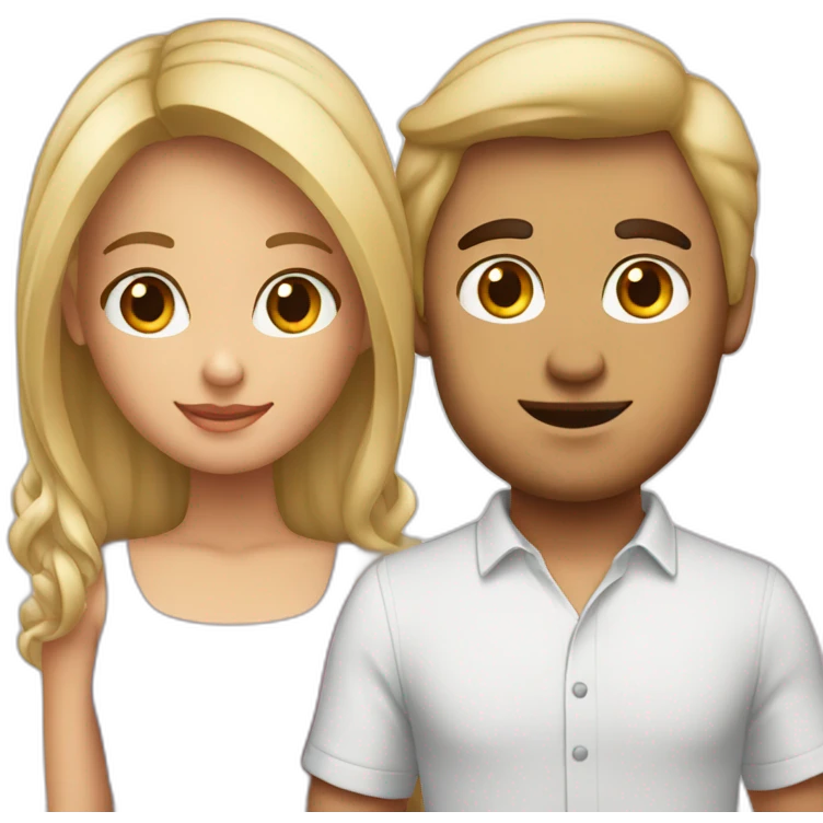 Couple blond et brune emoji