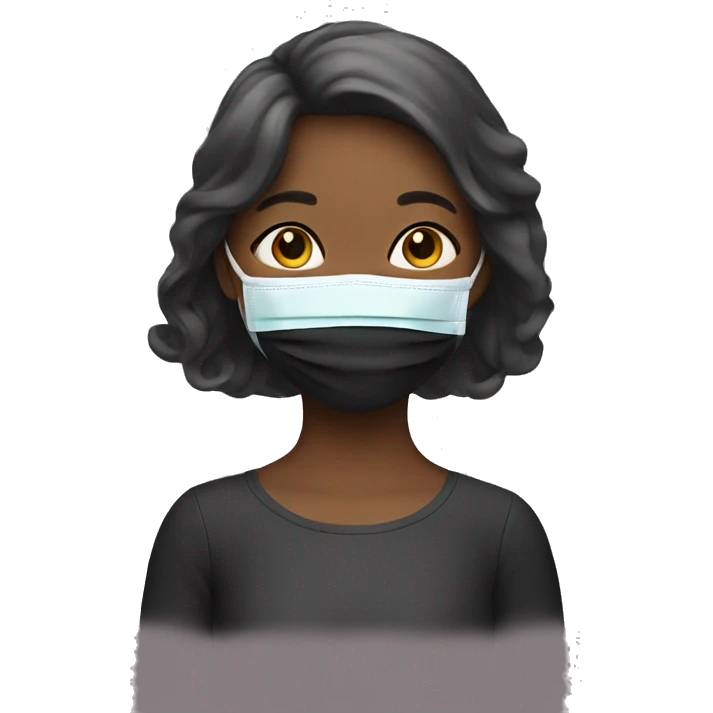 Girl with face mask on emoji