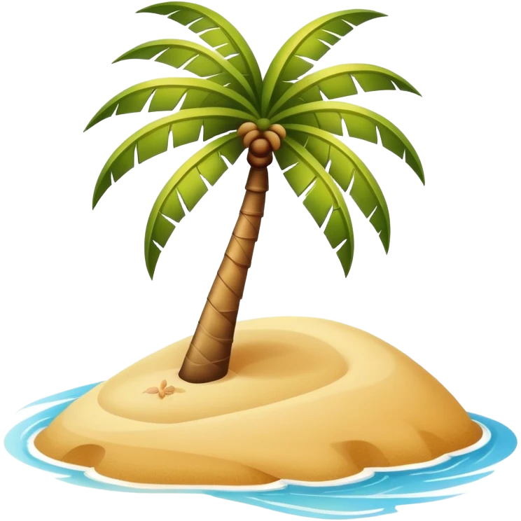 a beach with a palm tree emoji