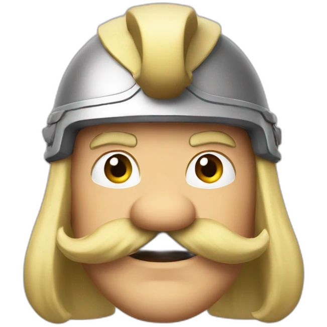 Asterix with blond moustache and helmet emoji