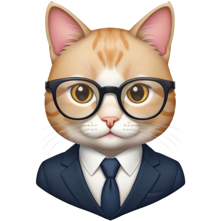 Кот в очках и костюме  emoji