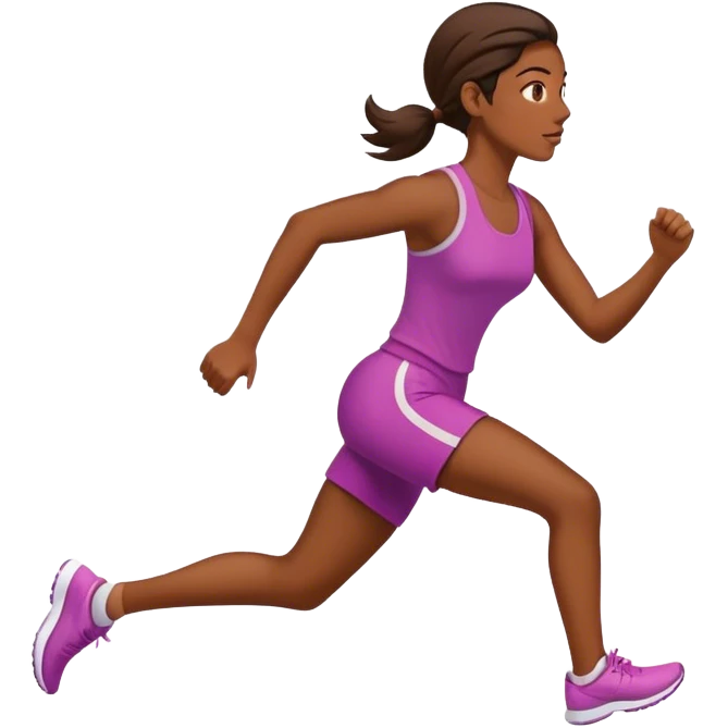 Novia morena corriendo de perfil emoji