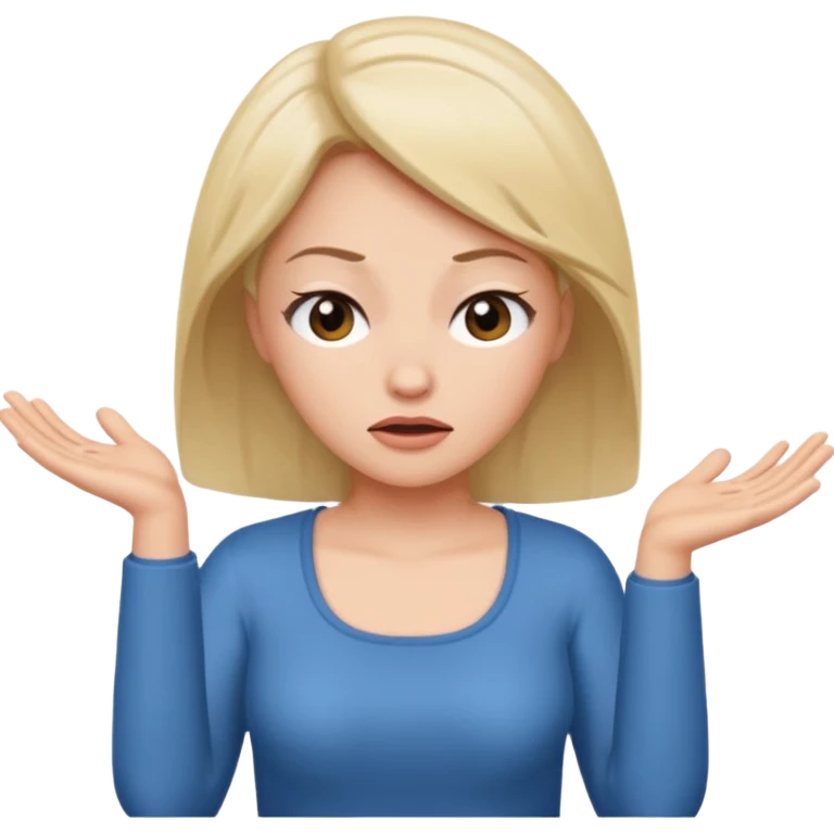 woman shrugging, eyes closed emoji