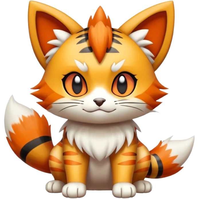 Shiny Cute Adorable Meowth-Litten-Littleo-Growlithe-Hybrid-Creature with pattern-markings emoji