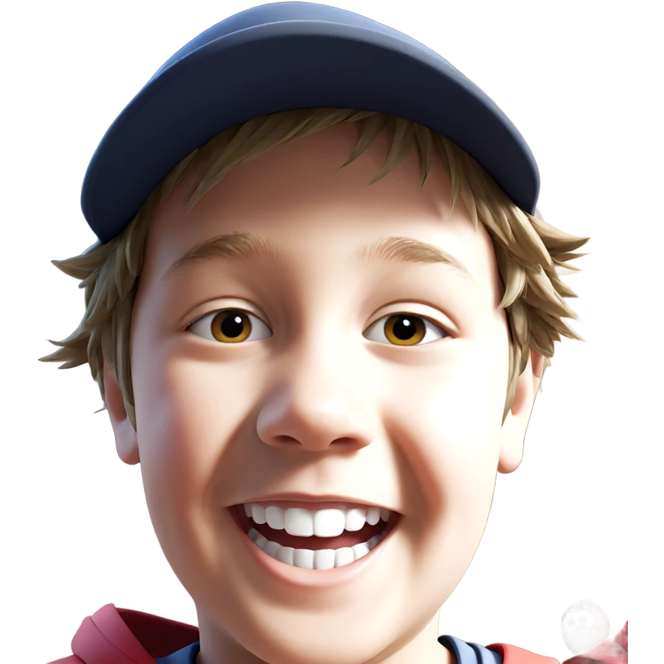 smiling boy in a hat emoji