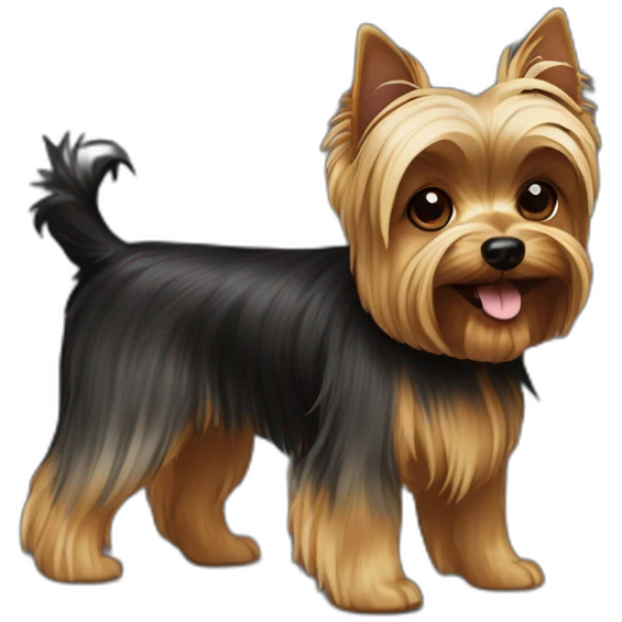Dog Yorkshire terrier happy dark color emoji